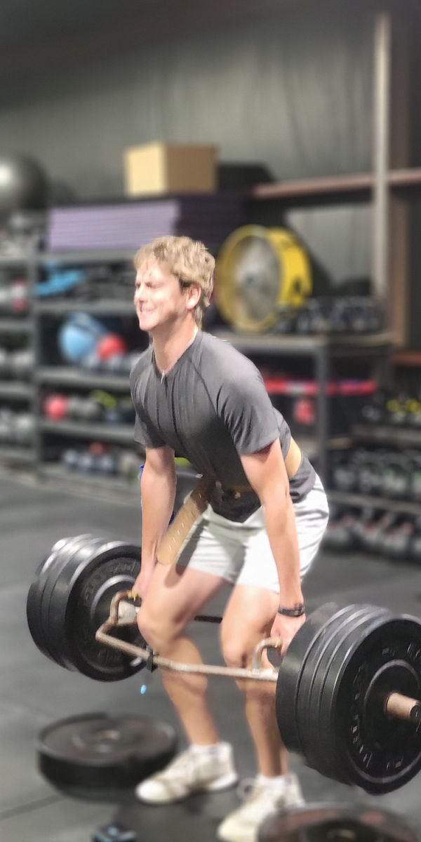 Athlete deadlifting